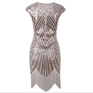 Great Gatsby Tassel Beaded 1920s Flapper Dress
